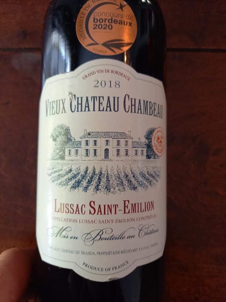 2018 Vieux Château Chambeau France Bordeaux Libournais Lussac St