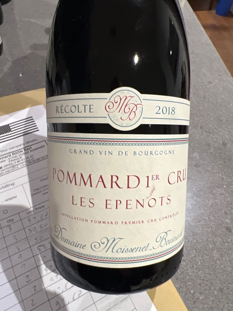 2018 Moissenet Bonnard Pommard 1er Cru Les Épenots France Burgundy