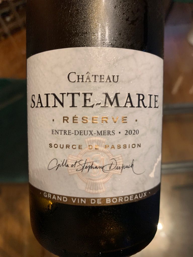 Ch Teau Sainte Marie Blanc R Serve France Bordeaux Entre Deux