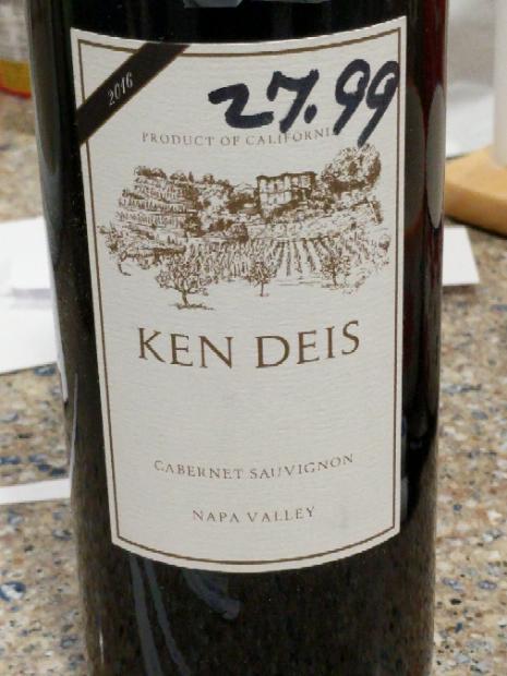 2016 Ken Deis Cabernet Sauvignon USA California Napa Valley