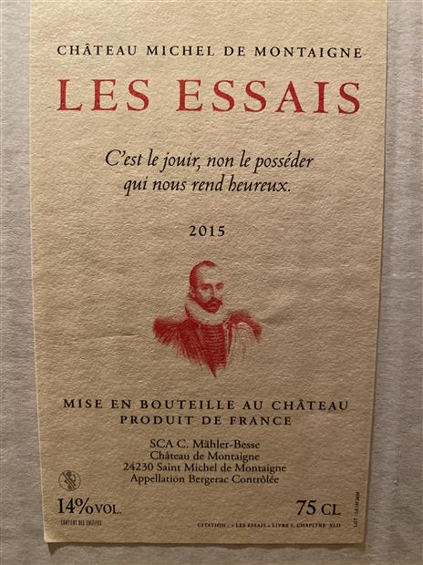 2015 Château Michel de Montaigne C Mähler Besse Les Essais France