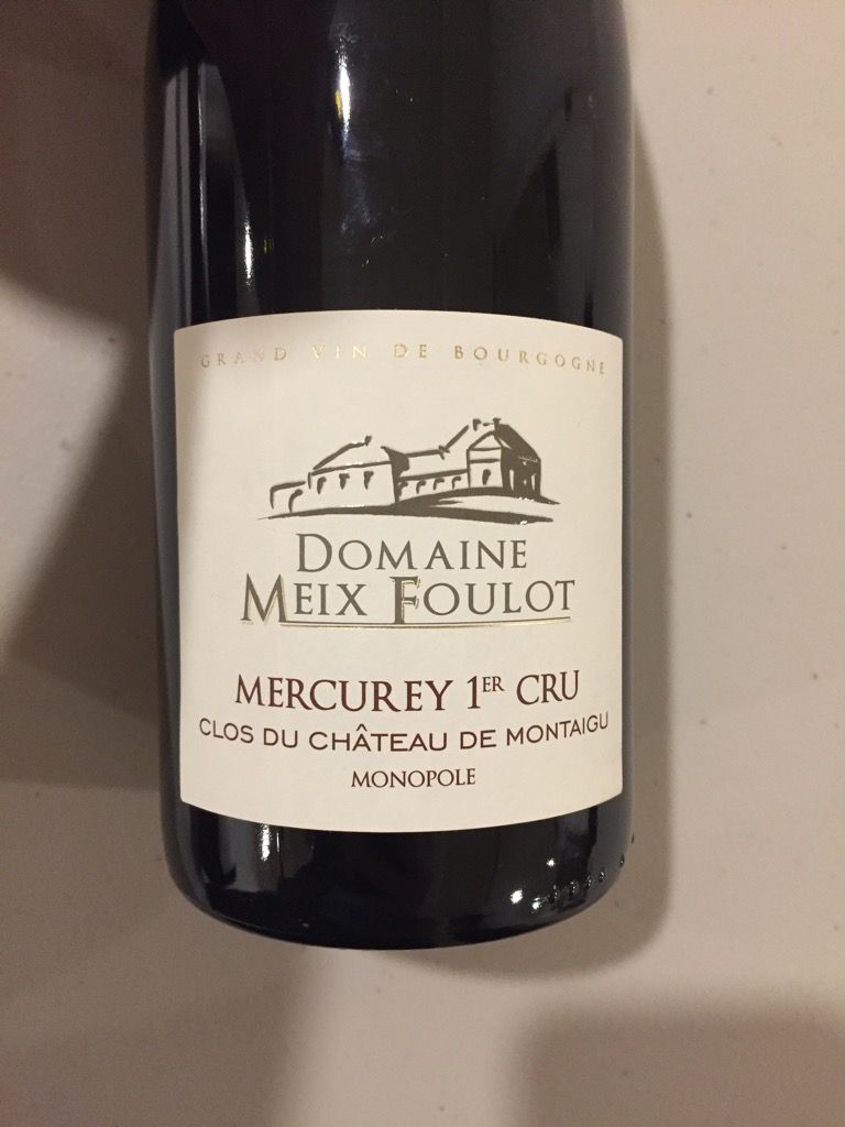 2018 Domaine du Meix Foulot Mercurey 1er Cru Clos du Château de