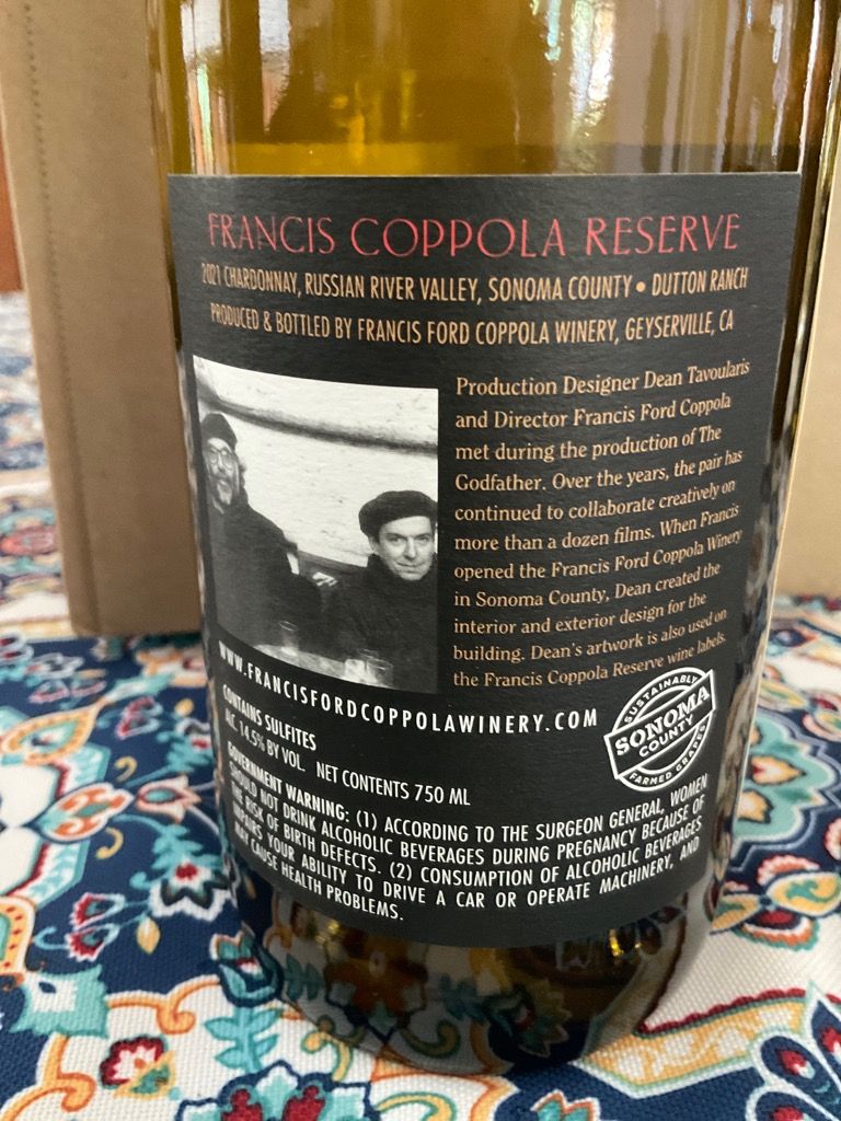 Francis Ford Coppola Chardonnay Reserve Usa California Sonoma