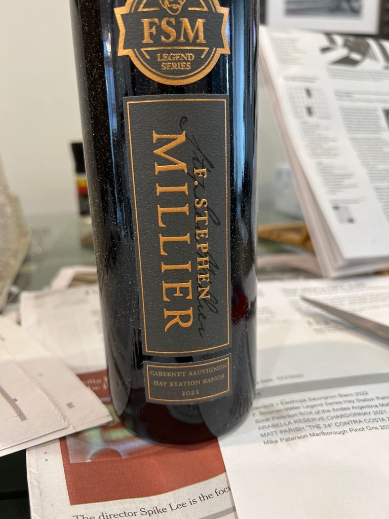 2021 F Stephen Millier Cabernet Sauvignon Hay Station Ranch USA