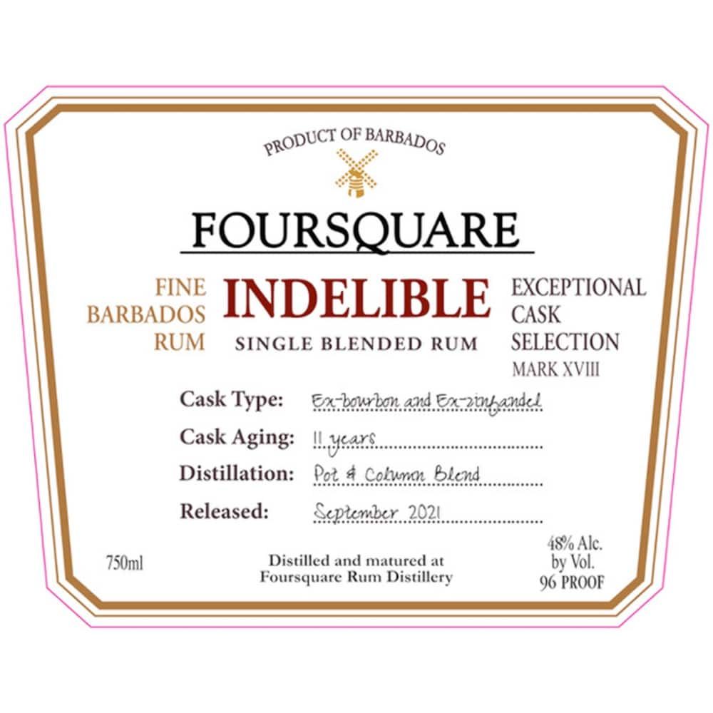 Foursquare Indelible Year Old Bottled Exceptional Cask