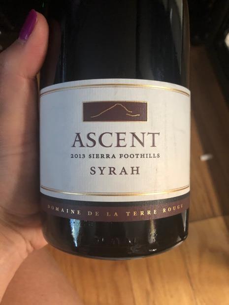 Domaine De La Terre Rouge Syrah Ascent Usa California Sierra