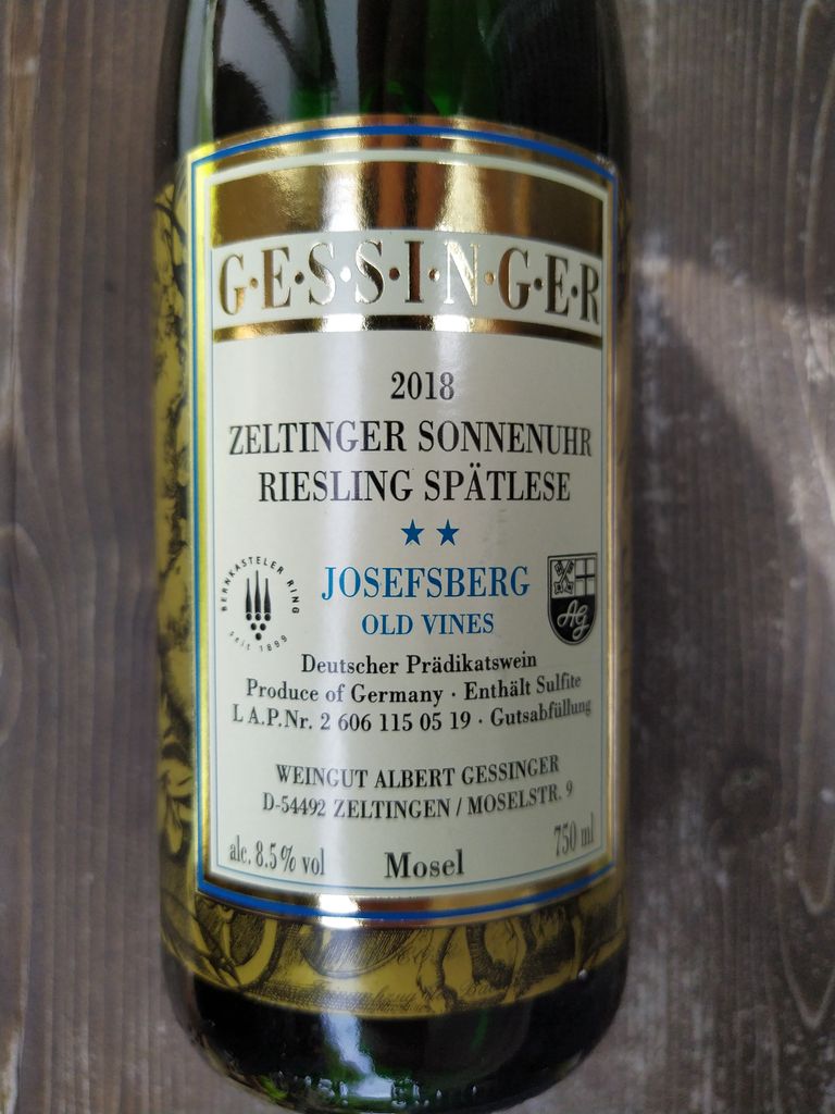 2019 Albert Gessinger Zeltinger Sonnenuhr Alte Reben Josefsberg