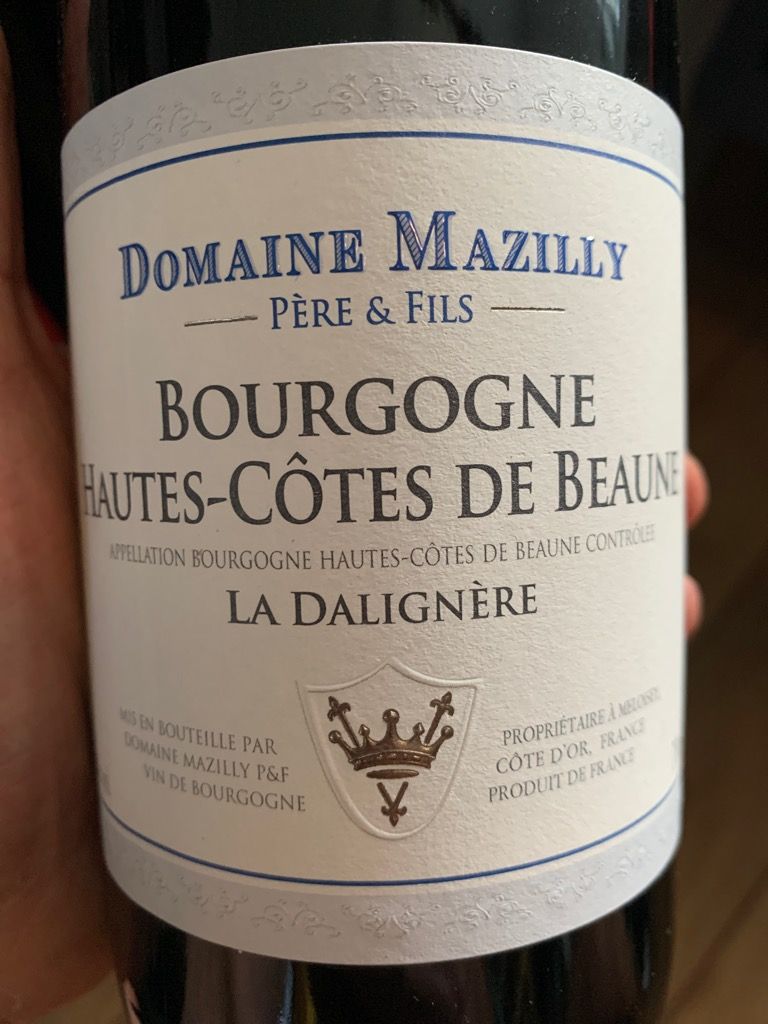 2019 Domaine Mazilly Pere Fils Bourgogne Hautes Côtes de Beaune Old