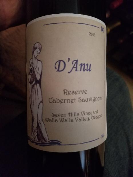 D Anu Wines Cabernet Sauvignon Winemaker S Reserve Seven Hills