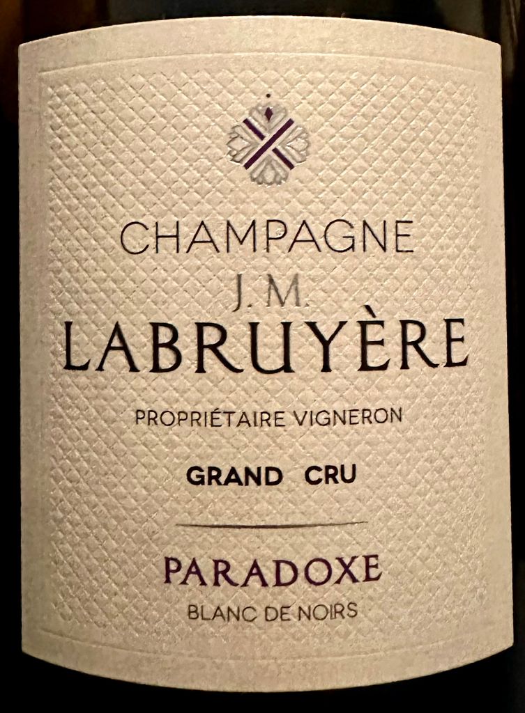 J M Labruy Re Champagne Grand Cru Paradoxe Blanc De Noir Brut