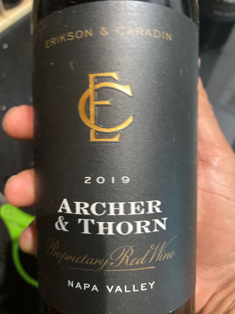 2019 Erikson Caradin Archer Thorn USA California Napa Valley