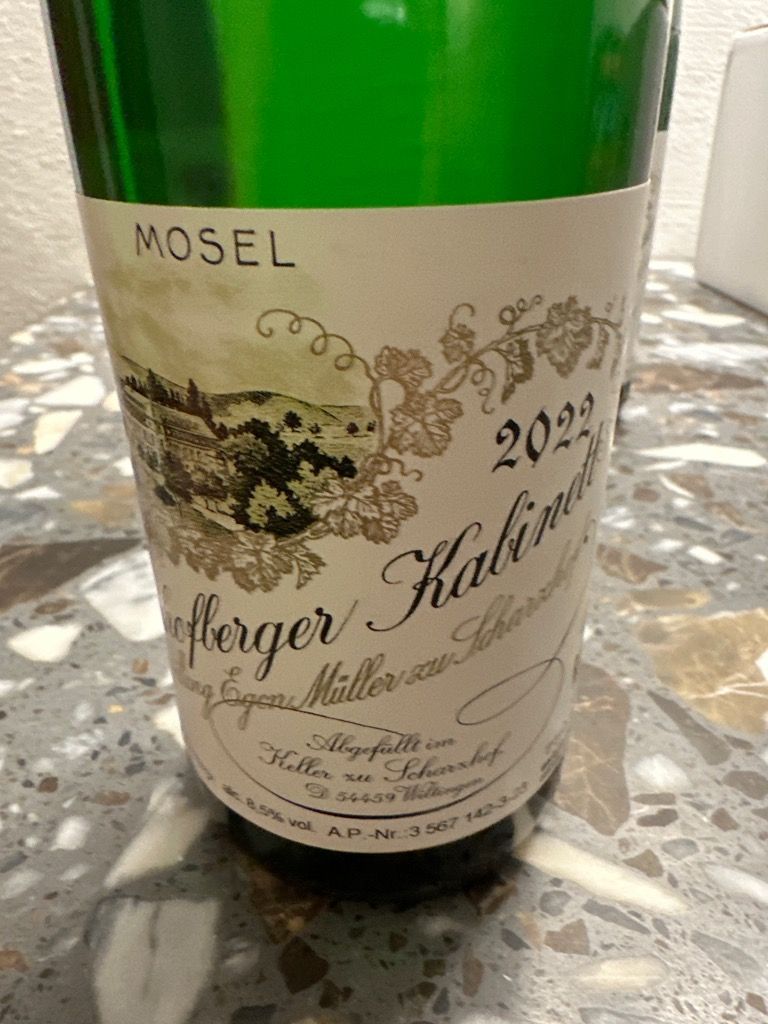 2022 Egon Müller Scharzhofberger Riesling Kabinett Germany Mosel Saar