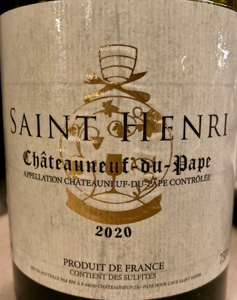 2020 Saint Henri Negociant Châteauneuf du Pape Blanc France Rhône