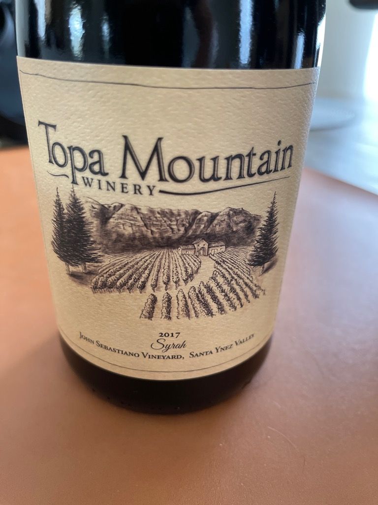 Topa Mountain Winery Syrah John Sebastiano Vineyard Usa