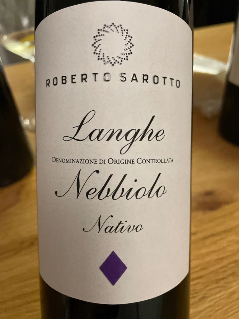 Roberto Sarotto Langhe Nebbiolo Nativo Italy Piedmont Langhe