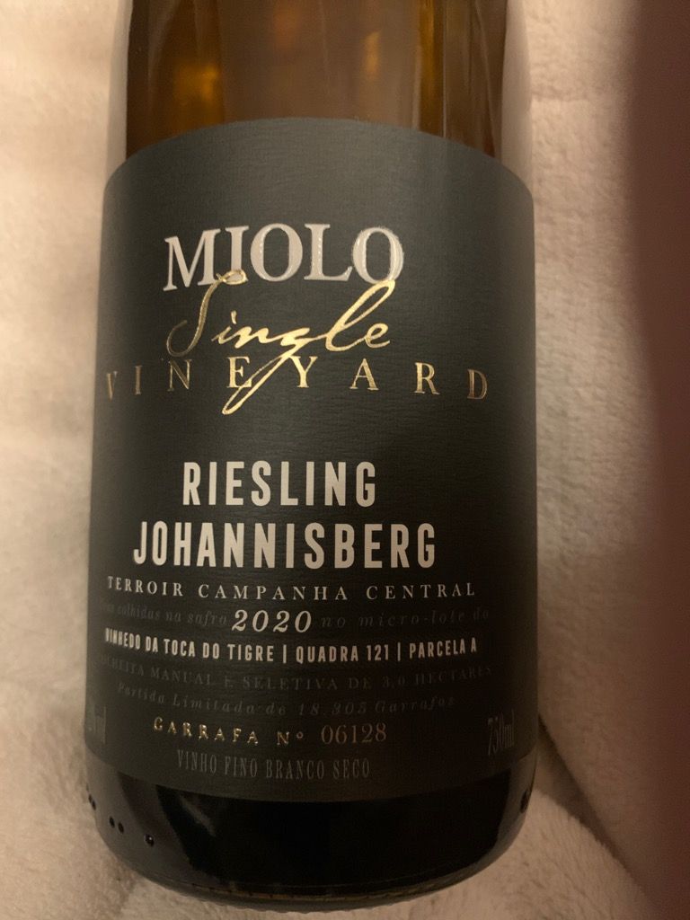 Miolo Johannisberg Riesling Single Vineyard Brazil Rio Grande Do