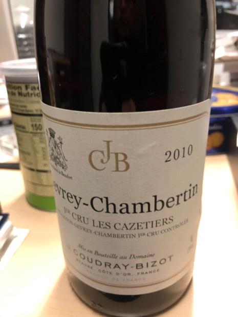 2010 Domaine J Coudray Bizot Gevrey Chambertin 1er Cru Les Cazetiers