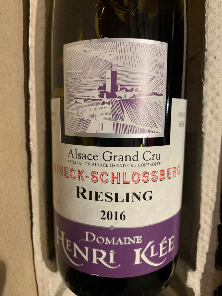 Domaine Henri Klee Riesling Wineck Schlossberg France Alsace