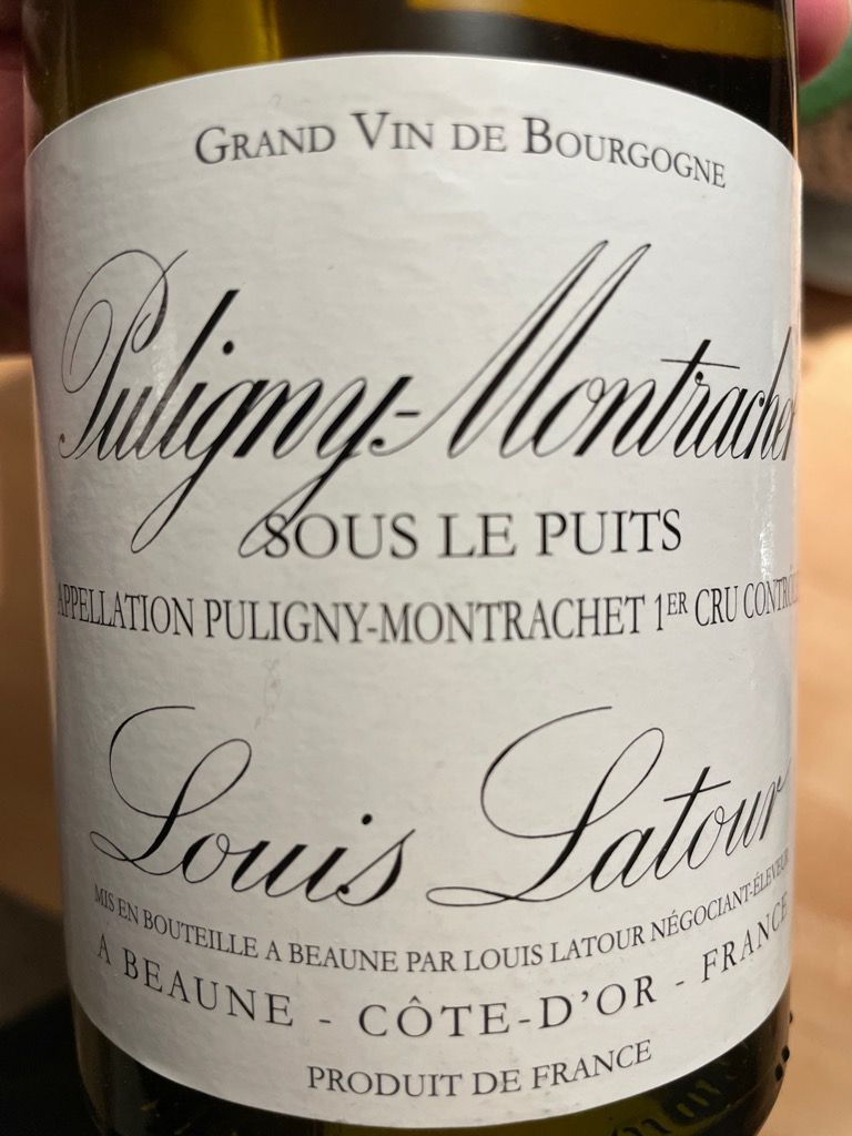 2018 Louis Latour Puligny Montrachet 1er Cru Sous Le Puits France