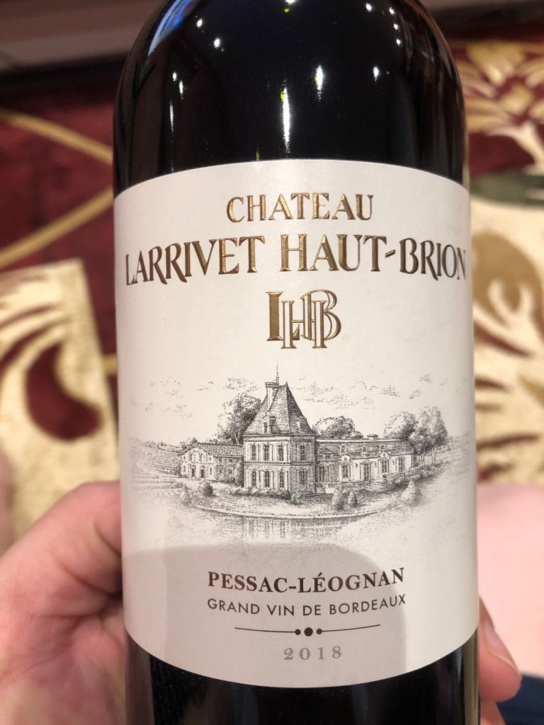 2018 Château Larrivet Haut Brion France Bordeaux Graves Pessac