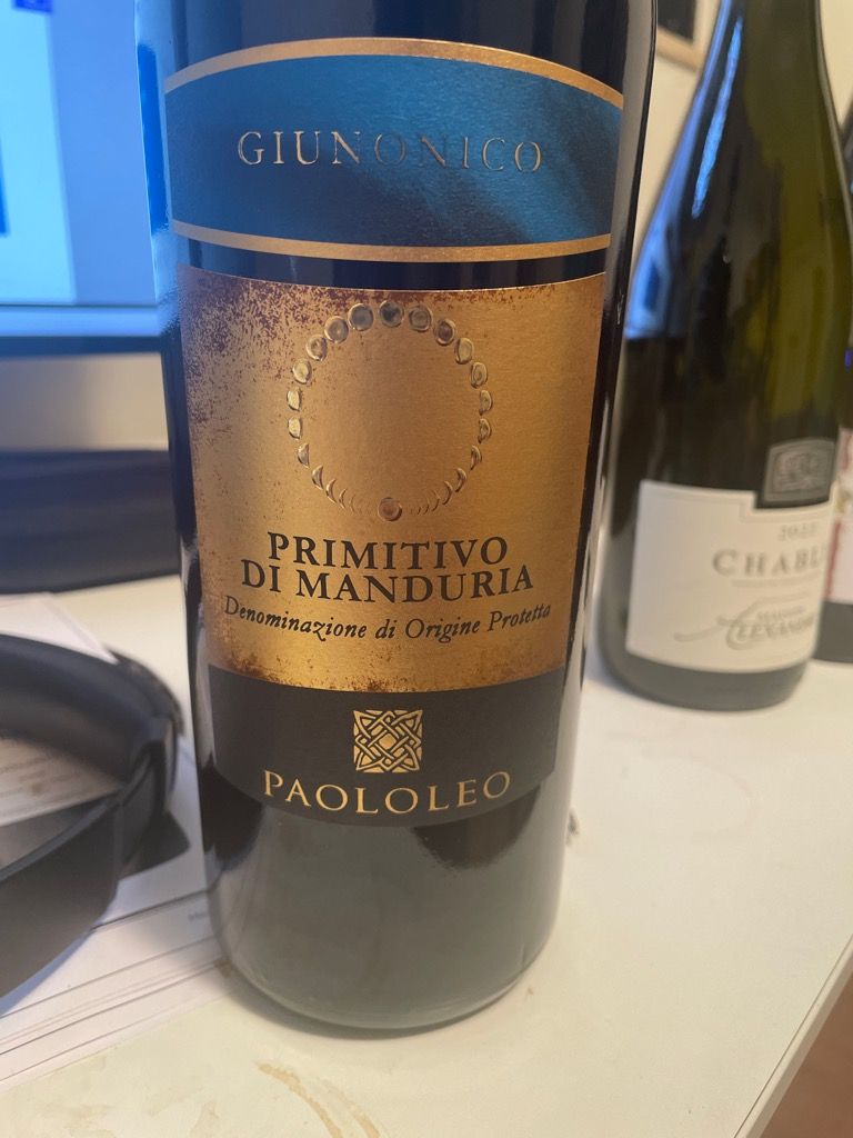 2021 Paolo Leo Primitivo Di Manduria Giunonico Italy Puglia