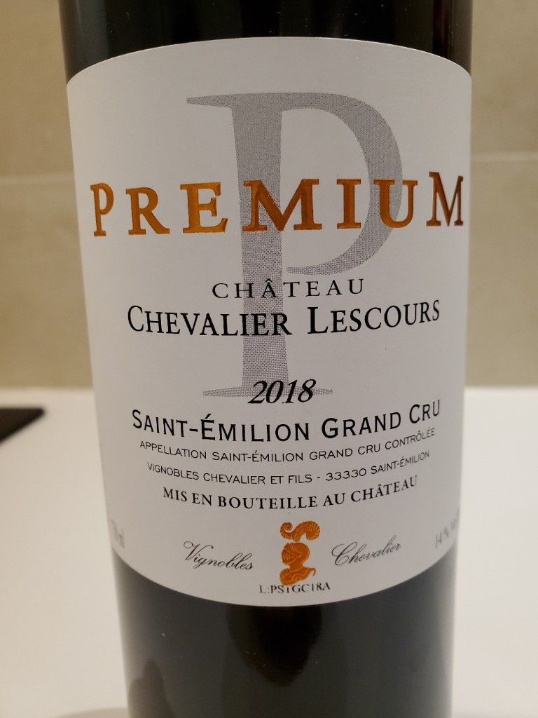 2018 Château Chevalier Lescours Premium France Bordeaux Libournais