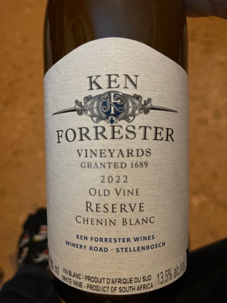 Ken Forrester Chenin Blanc Old Vine Reserve South Africa Coastal