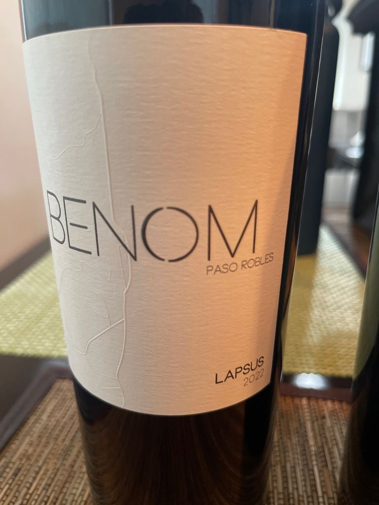 2022 Benom Wines Lapsus, USA, California, Central Coast, Paso Robles ...