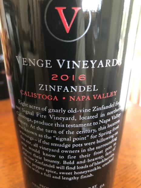 Venge Signal Fire Zinfandel