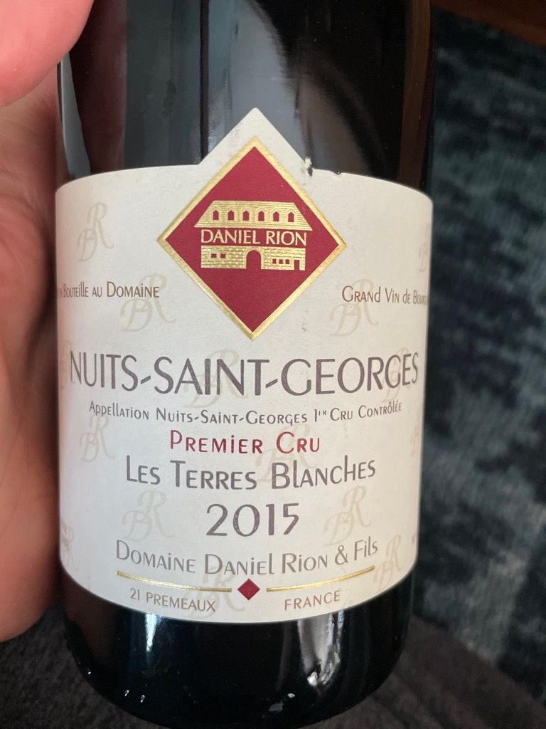 Daniel Rion 2015 Domaine Daniel Rion et Fils Nuits-Saint-Georges 1er Cru Les Terres ...