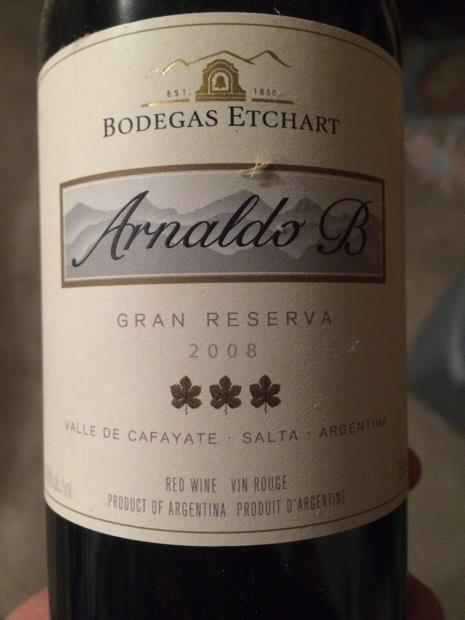 Вино bodegas этчарт гран резерва арнальдо б. этчарт 750мл 13% сухое (7790093000300)