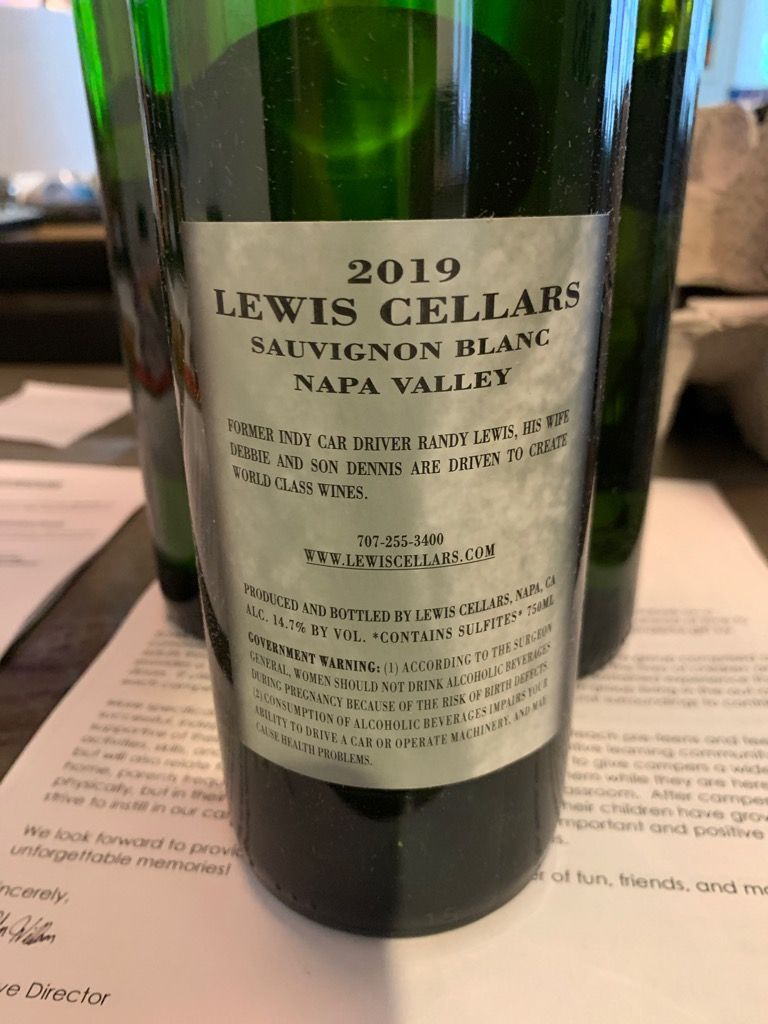 2019 Lewis Cellars Sauvignon Blanc Debbie's Cuvee, USA, California