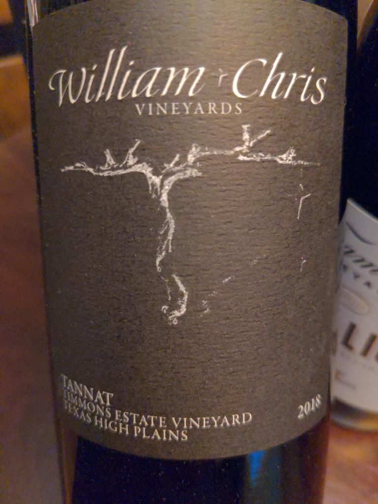 2018 William Chris Vineyards Tannat Timmons Estate, USA, Texas, Texas High Plains CellarTracker