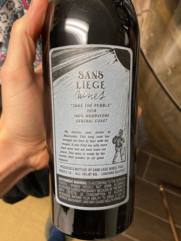 2018 Sans Liege Mourvèdre Take the Pebble, USA, California, Central ...