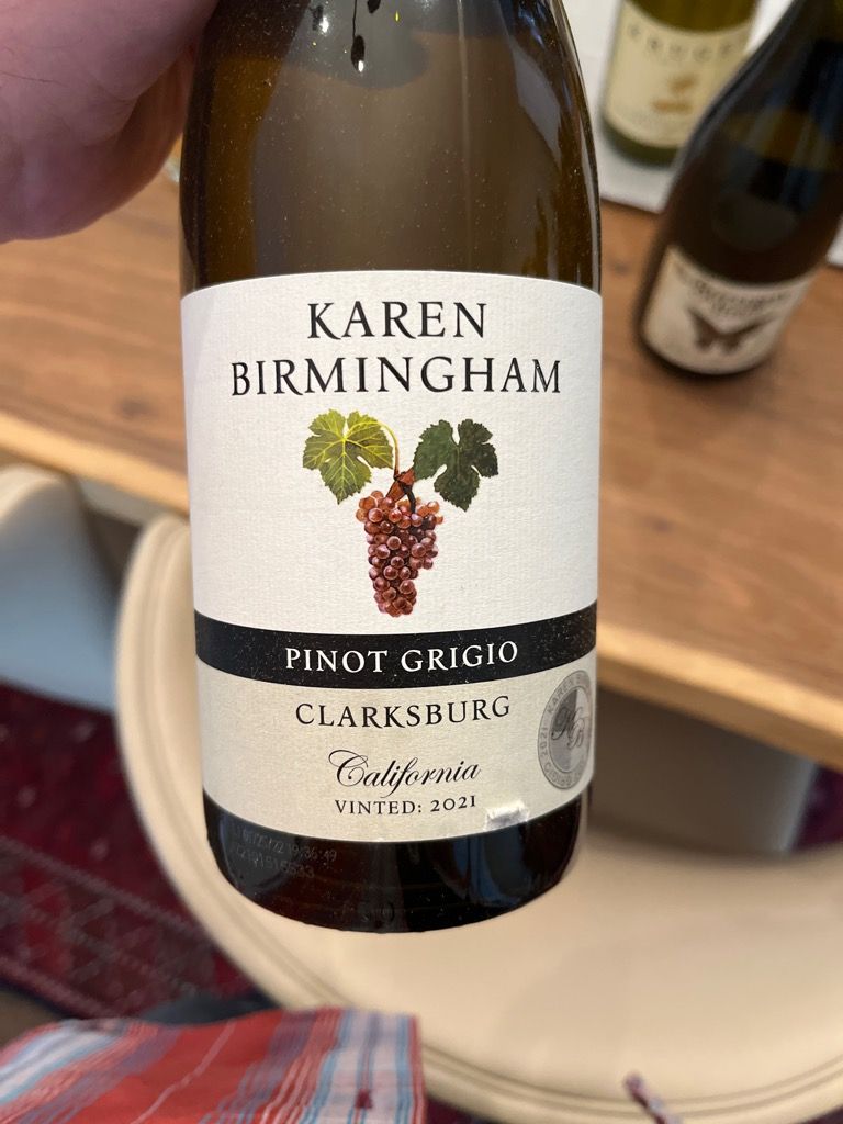 2021 Karen Birmingham Pinot Grigio, USA, California, Central Valley