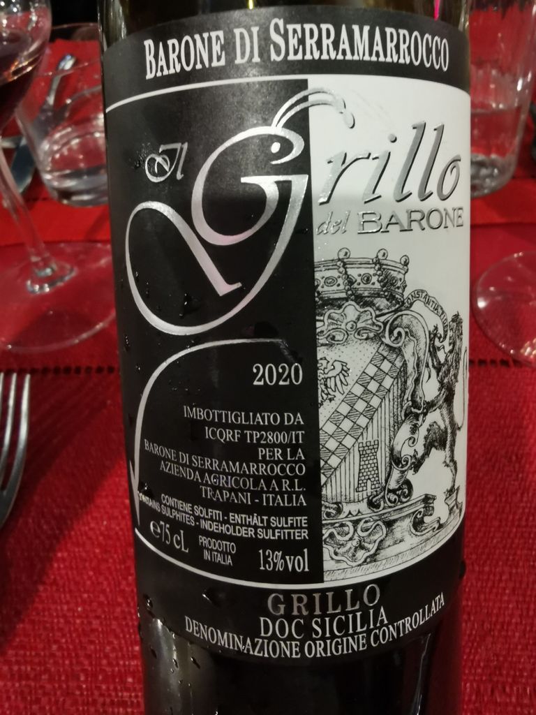 2021 Barone Di Serramarrocco Grillo Del Barone, Italy, Sicily, Sicilia 