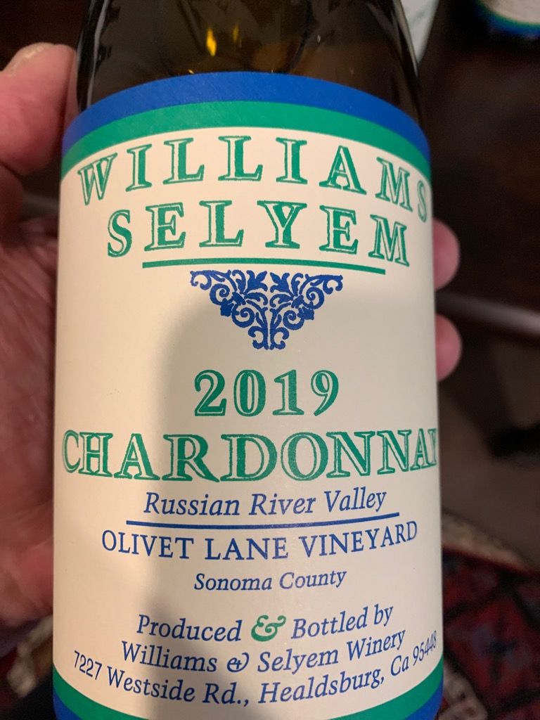 2019 Williams Selyem Chardonnay Olivet Lane Vineyard, USA, California ...