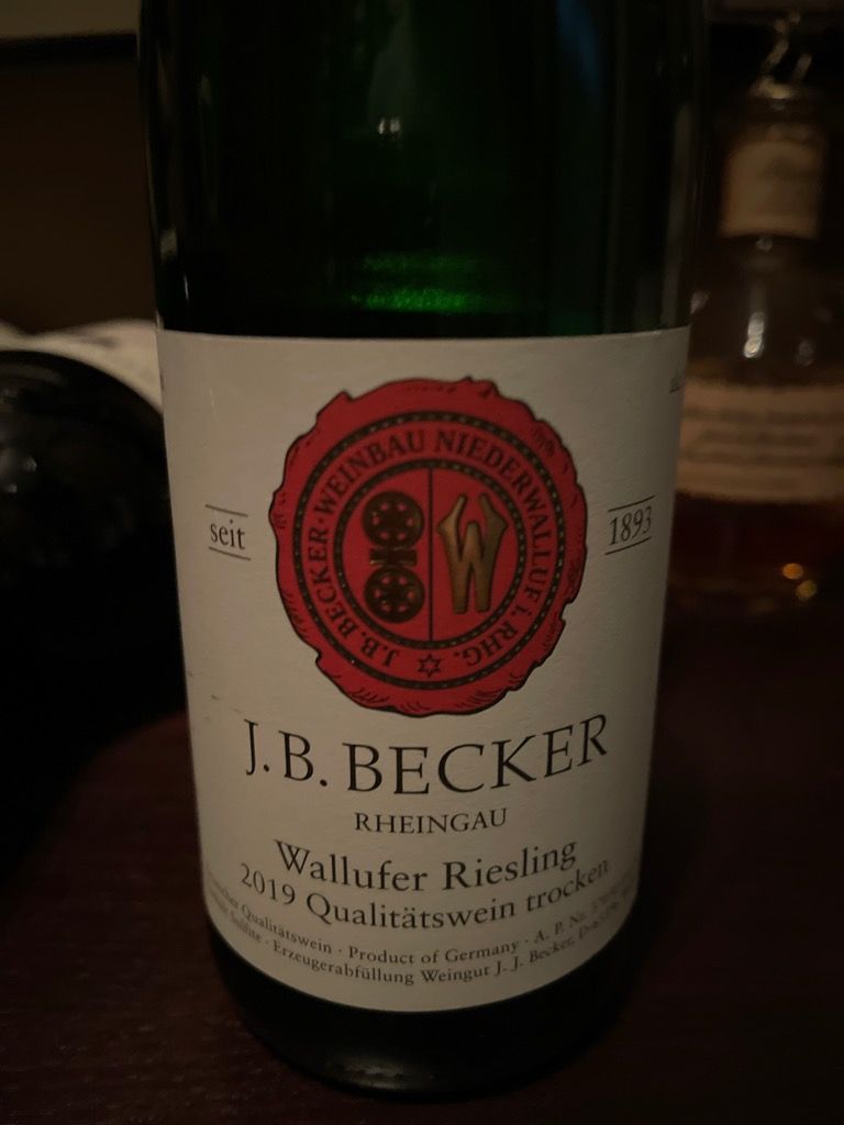 2019 J.B. Becker Wallufer Walkenberg Riesling Spätlese Trocken, Germany ...