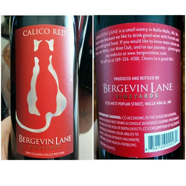 Bergevin lane vineyards bergevin lane columbia Valley calico Red 750ml /12 (858726000039)