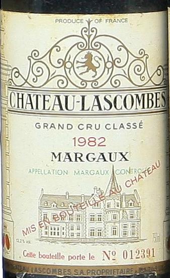 1982 Château Lascombes, France, Bordeaux, Médoc, Margaux 