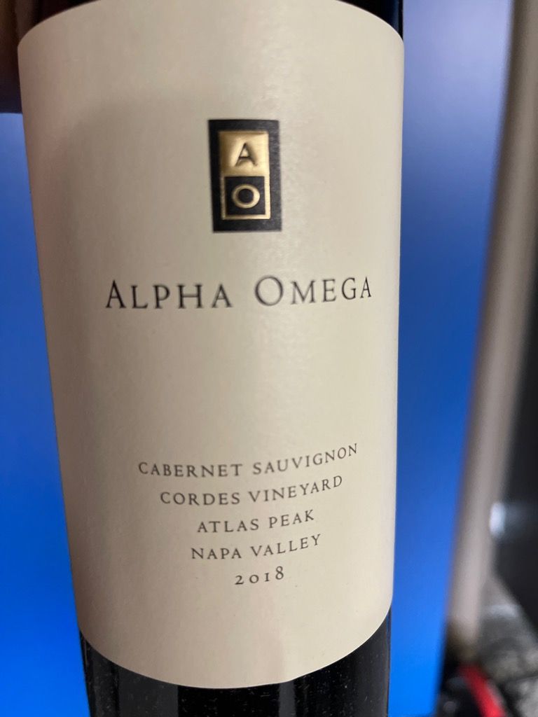 2018 Alpha Omega Cabernet Sauvignon Cordes Vineyard CellarTracker