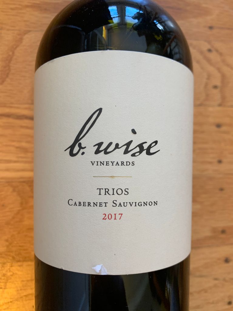 2017 B. Wise Vineyards Cabernet Sauvignon Trios, USA, California ...