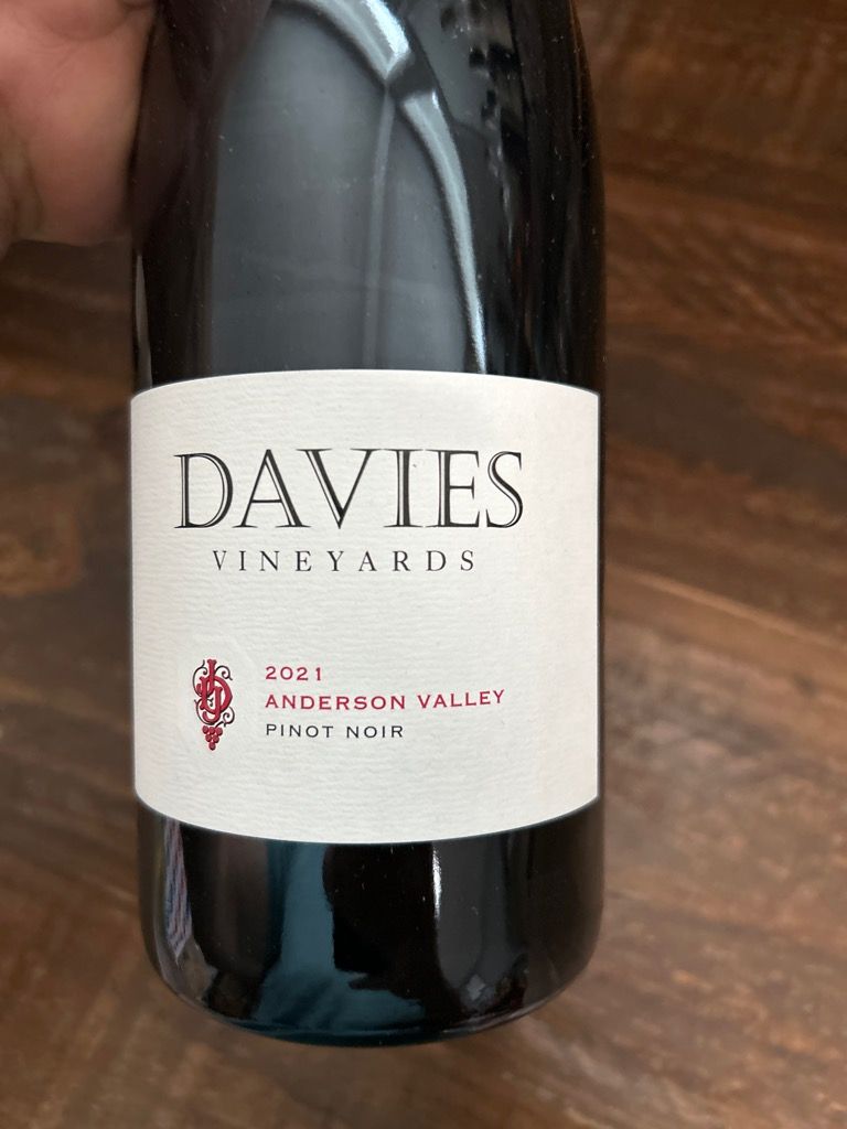 2021 Davies Vineyards Pinot Noir Anderson Valley, USA, California, Napa ...