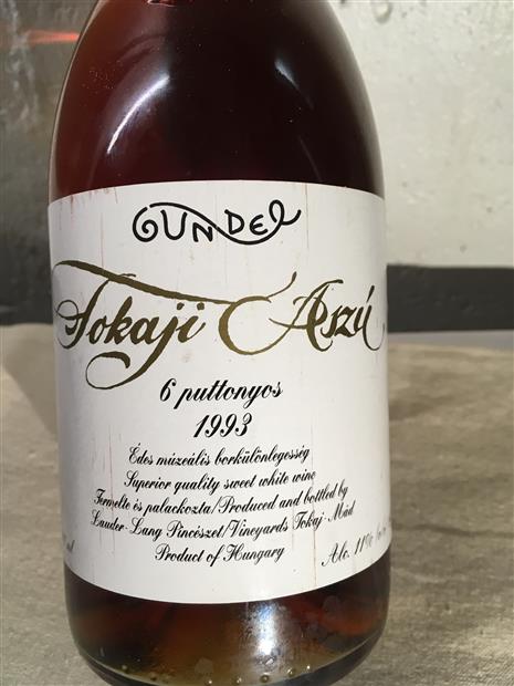1993 Gundel Tokaji Aszú 6 Puttonyos Lauder-Lang Vineyards