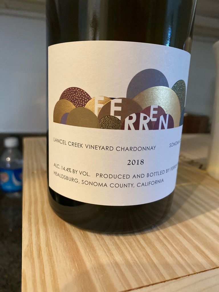 2019 Ferren Wines Chardonnay Lancel Creek Vineyard, USA, California ...