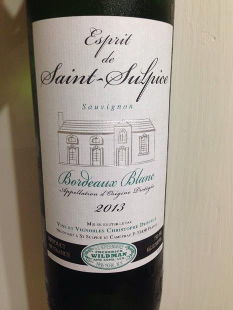 2013 Ch teau Saint Sulpice Esprit De Saint Sulpice France Bordeaux 