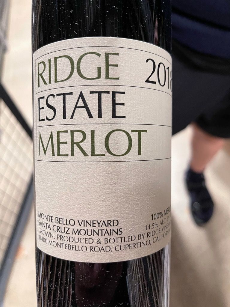 2020 Ridge Merlot Estate, USA, California, Santa Cruz Mountains ...