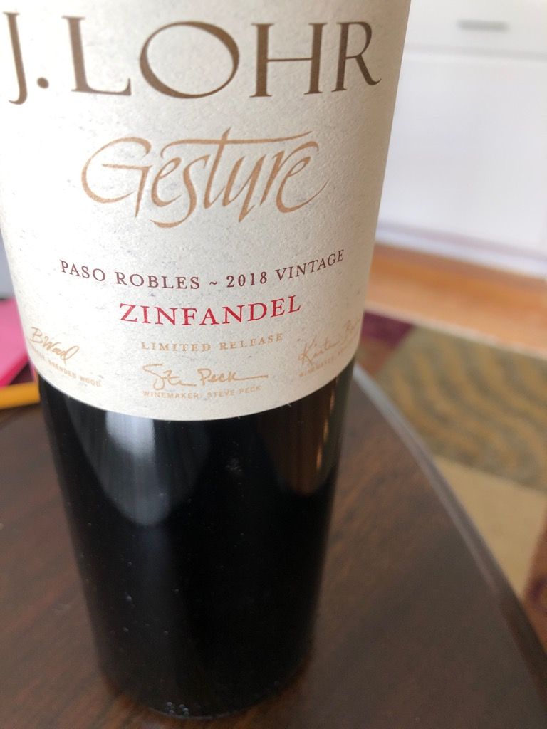 2018 J. Lohr Zinfandel Gesture, USA, California, Central Coast, Paso