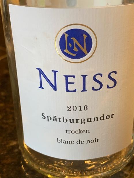 2018 Neiss Sp tburgunder Blanc de Noir trocken CellarTracker