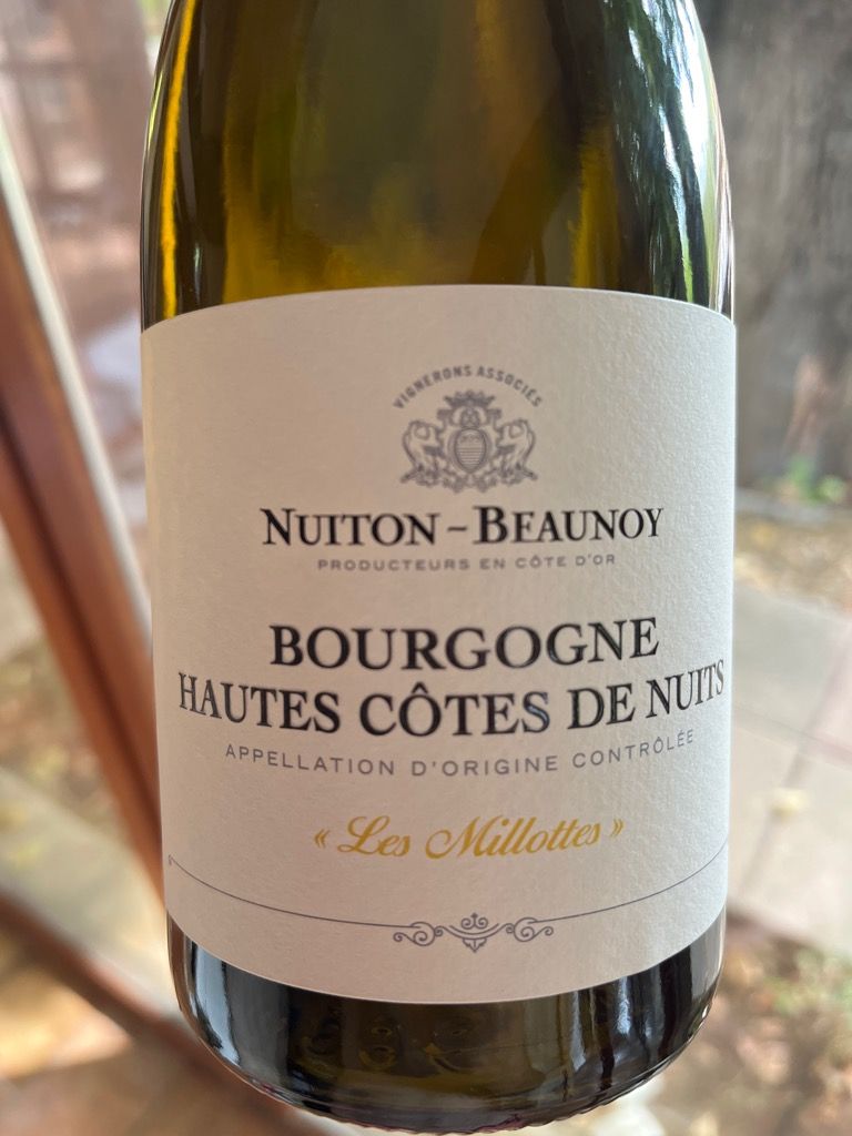 2019 Nuiton-Beaunoy Bourgogne Hautes-Côtes De Nuits Les Millottes Blanc ...